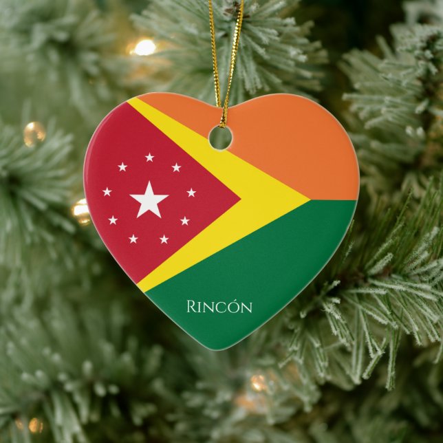 Flag of Rincón, Puerto Rico Ceramic Ornament (Tree)