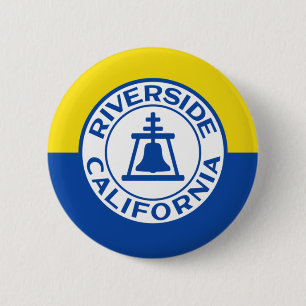 Flag of Riverside, California 6 Cm Round Badge