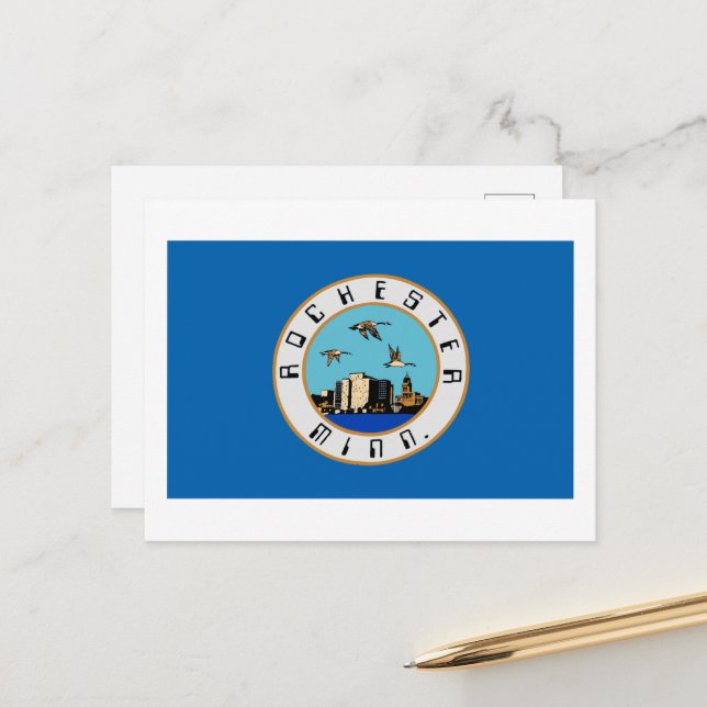Flag of Rochester, Minnesota Postcard (Front/Back In Situ)