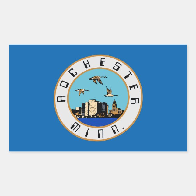 Flag of Rochester, Minnesota Rectangular Sticker (Front)