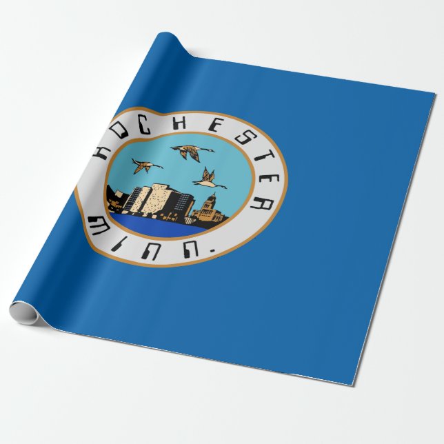 Flag of Rochester (Minnesota) Wrapping Paper (Unrolled)