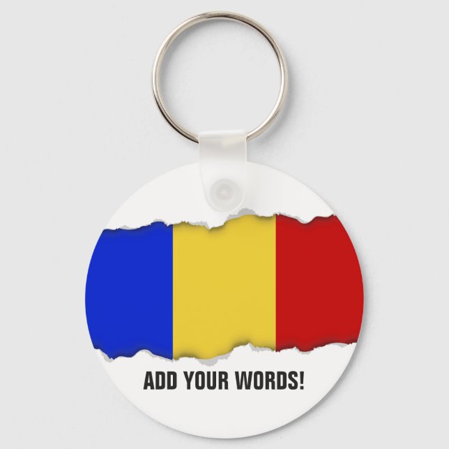 Flag of Romania Key Ring (Front)