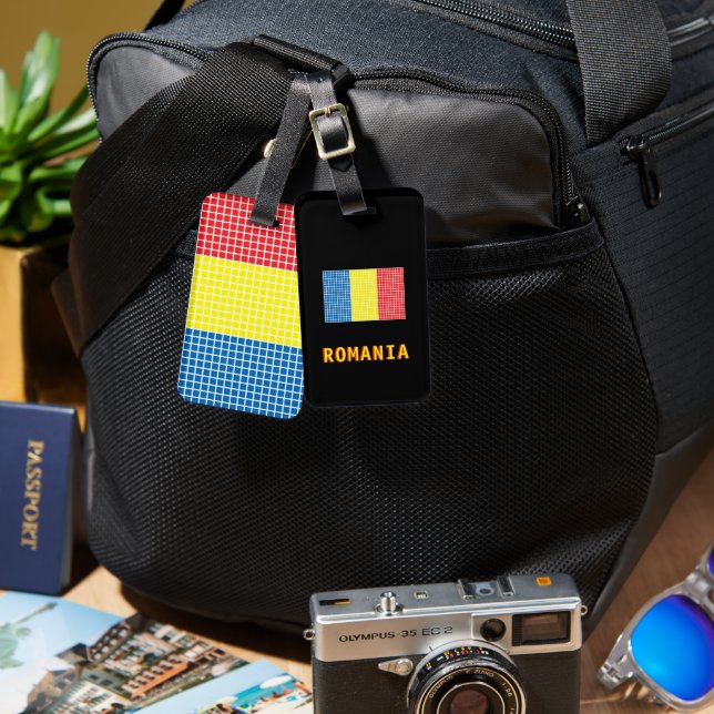 Flag of Romania Luggage Tag (Front & Back)