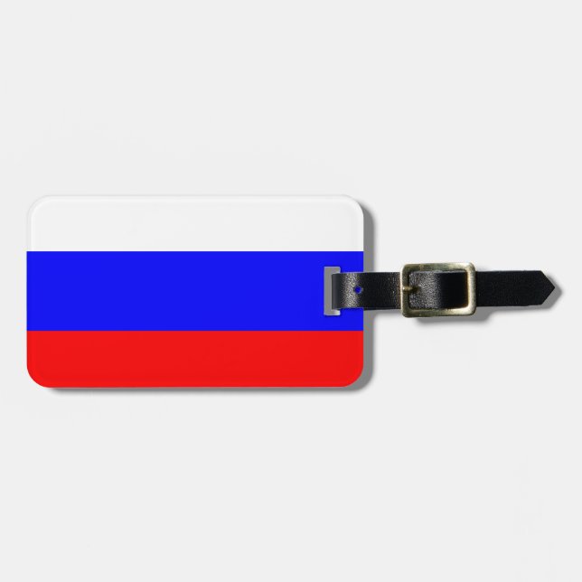 Flag of Russia Easy ID Personal Luggage Tag (Front Horizontal)