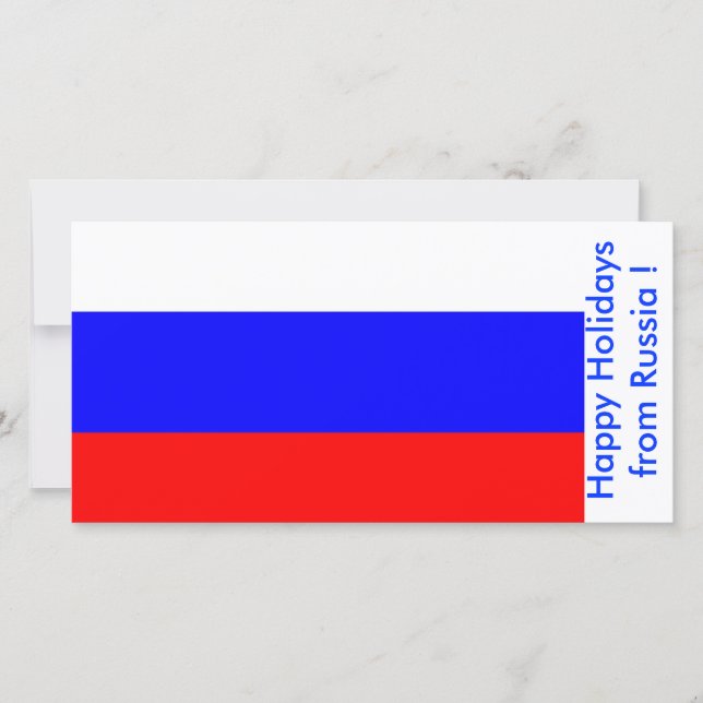 Flag of Russia, Happy Holidays from Russia Holiday Card (Front)