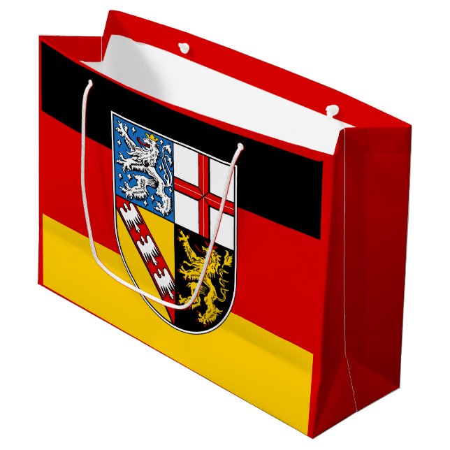 Flag of Saarlan Large Gift Bag (Front Angled)