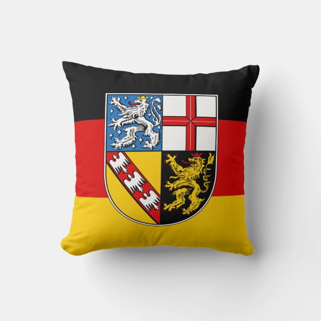 Flag of Saarland Throw Pillow (Front)