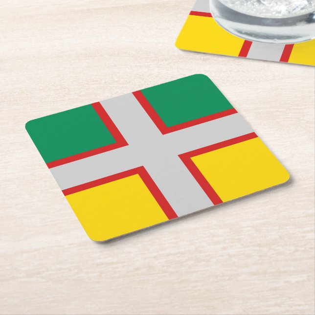 Flag of Saguenay–Lac-Saint-Jean (QUÉBEC) Square Paper Coaster (Angled)