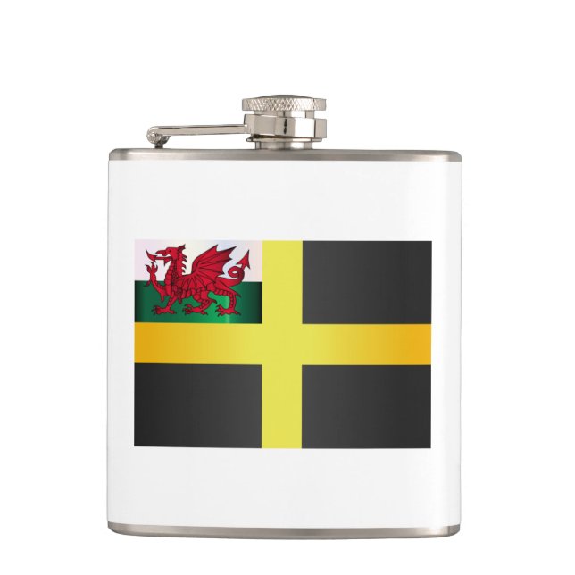 Flag of Saint David Of Wales Hip Flask (Front)