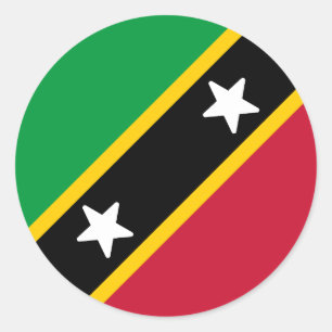 Flag of Saint Kitts and Nevis Classic Round Sticker