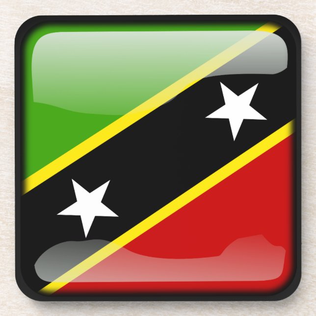 Flag of Saint Kitts and Nevis Coaster (Front)
