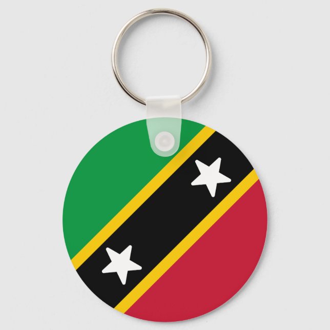 Flag of Saint Kitts and Nevis Key Ring (Front)