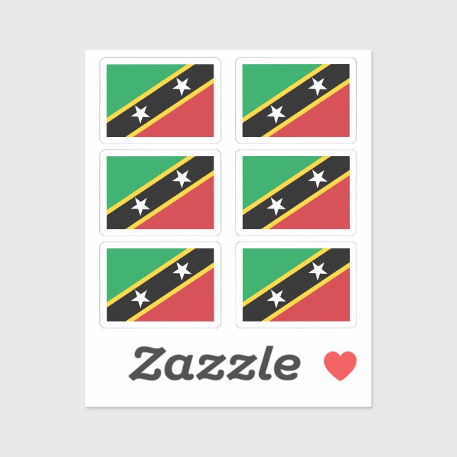 Flag of Saint Kitts & Nevis Collection pack of 6 (Sheet)