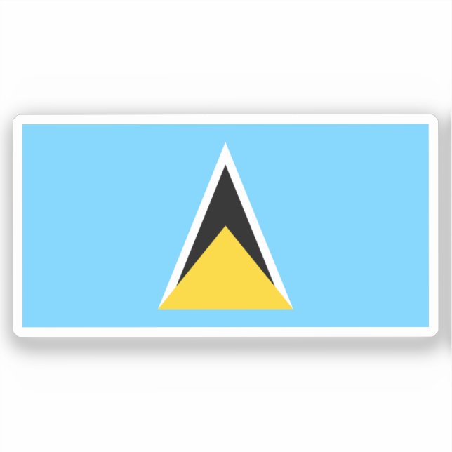 Flag of Saint Lucia Custom-Cut Vinyl Sticker (Front)