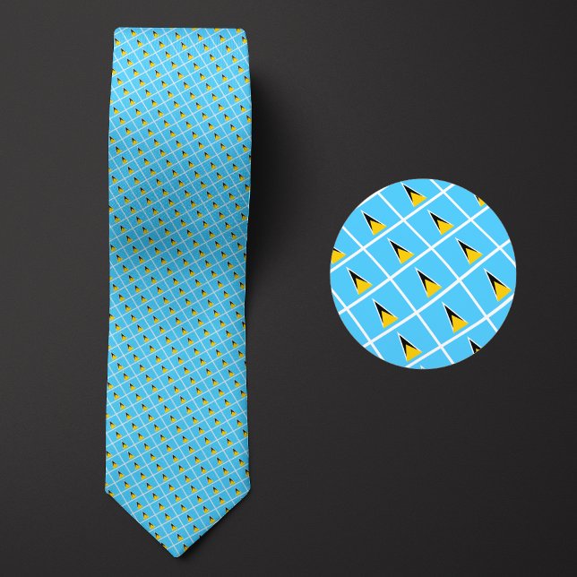 Flag of Saint Lucia Pattern Tie (Creator Uploaded)