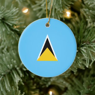 Flag of Saint Lucia (St Lucia) (Caribbean) Ceramic Ornament