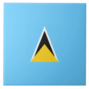 Flag of Saint Lucia (St Lucia) (Caribbean) Ceramic Tile