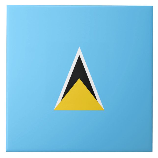 Flag of Saint Lucia (St Lucia) (Caribbean) Ceramic Tile (Front)