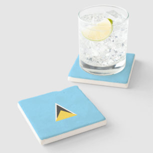 Flag of Saint Lucia (St Lucia) (Caribbean) Stone Coaster