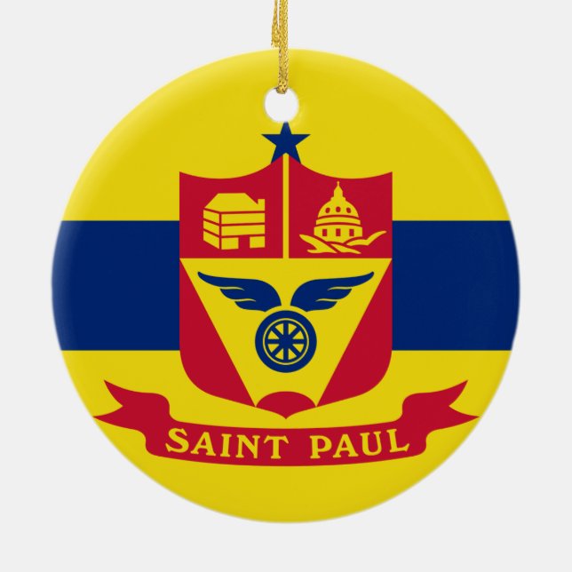 Flag of Saint Paul (Minnesota) Ceramic Ornament (Back)