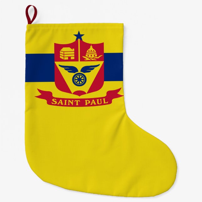 Flag of Saint Paul (Minnesota) Large Christmas Stocking (Front)