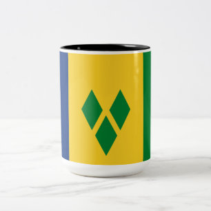 Flag of Saint Vincent and the Grenadines Two-Tone Coffee Mug