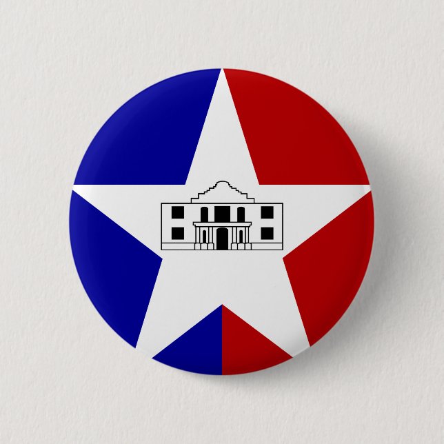 Flag of San Antonio, Texas 6 Cm Round Badge (Front)