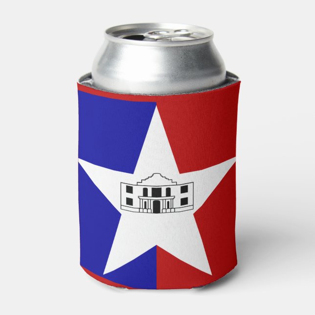 Flag of San Antonio, Texas Can Cooler (Can Front)