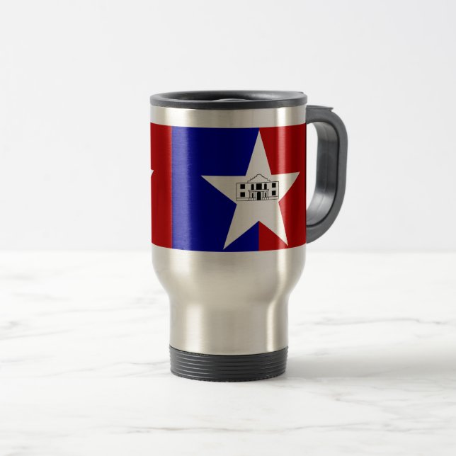 Flag of San Antonio, Texas Travel Mug (Front Right)