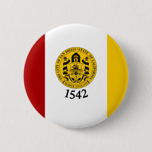 Flag of San Diego, California 6 Cm Round Badge