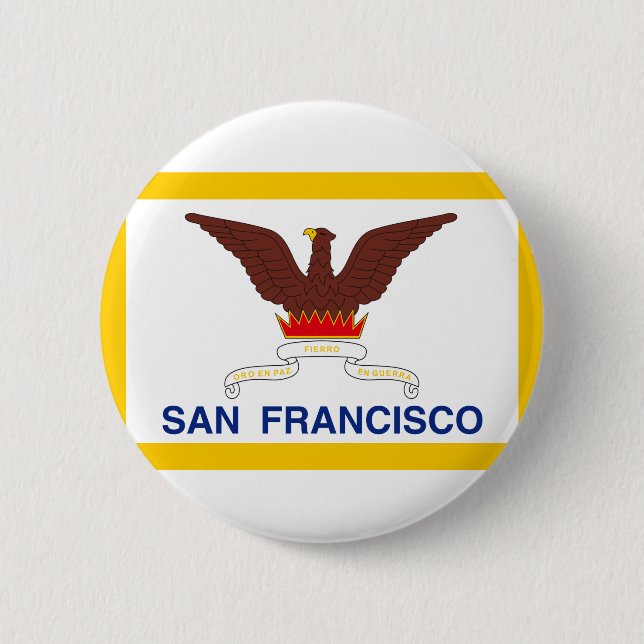 Flag of San Francisco, California Pinback Button (Front)