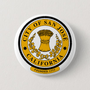 Flag of San Jose, California 6 Cm Round Badge