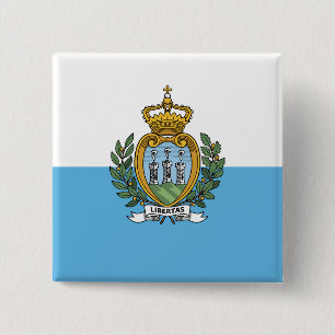 Flag of San Marino 15 Cm Square Badge