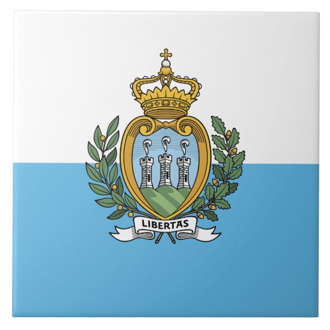 Flag of San Marino Ceramic Tile (Front)