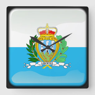 Flag of San Marino Square Wall Clock