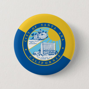 Flag of Santa Ana, California 6 Cm Round Badge