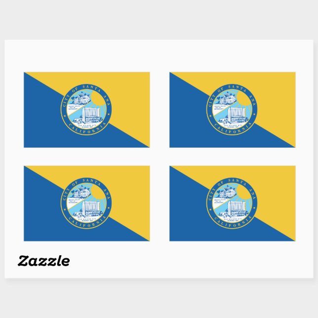 Flag of Santa Ana, California Rectangular Sticker (Sheet)