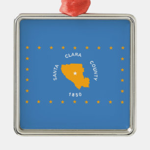 Flag of Santa Clara (US county, California) Cerami Metal Ornament