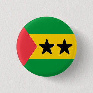 Flag of Sao Tome and Principe 3 Cm Round Badge