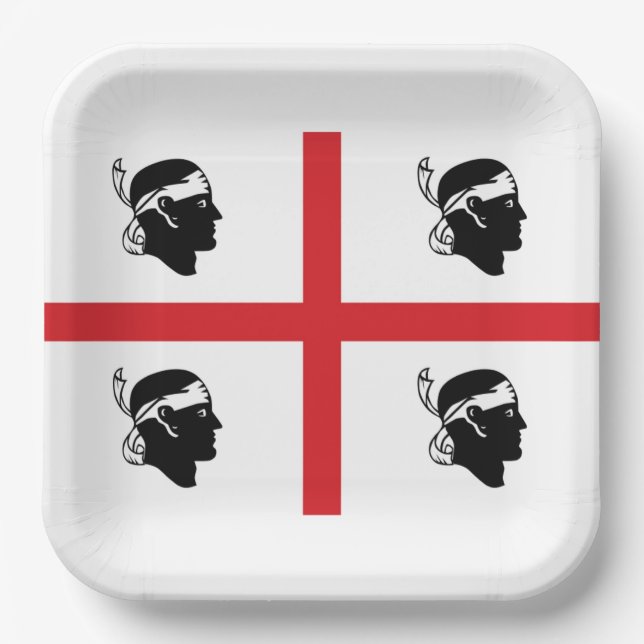 Flag of Sardegna (Italy)  Paper Plate (Front)