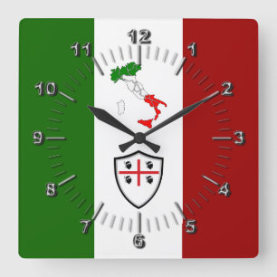 Flag of Sardegna (Italy) Square Wall Clock