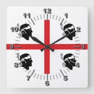 Flag of Sardegna (Italy) Square Wall Clock