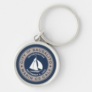 Flag of Sausalito, California Key Ring
