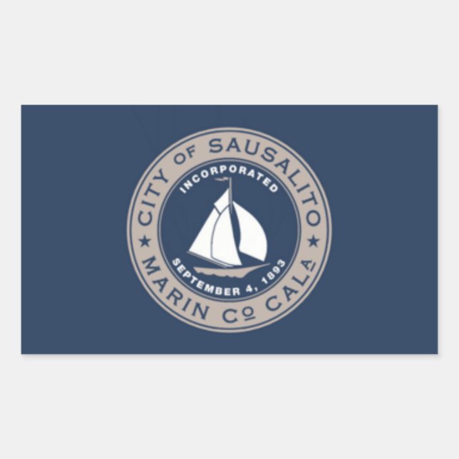 Flag of Sausalito, California Rectangular Sticker (Front)