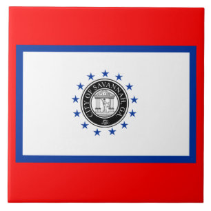 Flag of Savannah (Georgia) Ceramic Tile