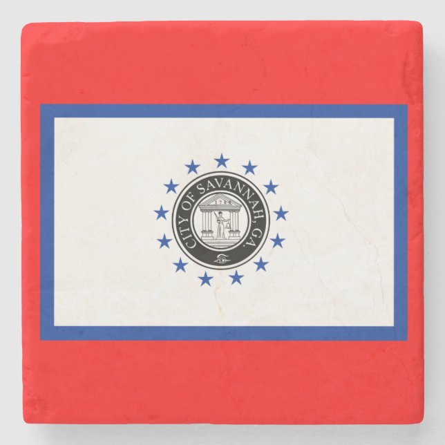 Flag of Savannah (Georgia) Stone Coaster (Front)