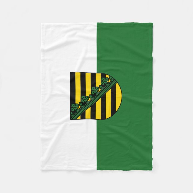 Flag of Saxony Fleece Blanket (Front)