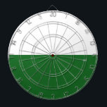 Flag of Saxony (German State) Dartboard<br><div class="desc">This design features the flag of Saxony,  which is a landlocked state of Germany. Saxony borders the German states of Brandenburg,  Saxony-Anhalt,  Thuringia,  and Bavaria,  as well as the countries of Poland and the Czech Republic. The capital of Saxony is Dresden,  while its largest city is Leipzig.</div>