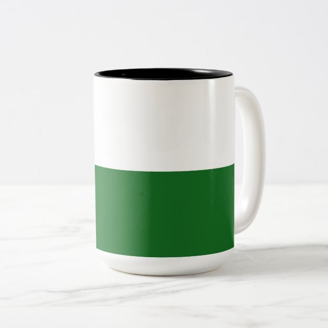 Flag of Saxony (German State) Two-Tone Coffee Mug (Front Right)