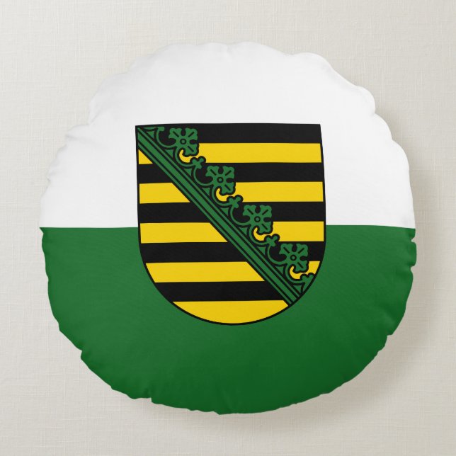 Flag of Saxony Round Pillow (Front)